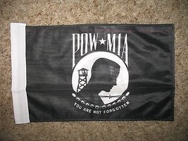 Pow Mia 2 Ply Boat Flag Nylon 8x12 8&quot;x12&quot; Boat Flag with Sleeve - $5.21