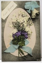 Easter Greetings Lovely Bouquet of Flowers Hand Colored1907 udb Postcard A3 - $3.99