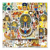 50pcs Vintage Egyptian Pharaoh Stickers For Laptop Luggage Scrapbook Craft Suppl - £36.50 GBP