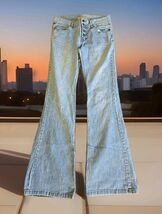 Deb Y2K Flare Button-fly Jeans Womans Size 9 Bell Bottom Preppy Boho Wes... - $27.72