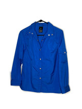 Head Ski &amp; Sportswear Size Small Blue Button Front Top Snap Closure - £13.20 GBP