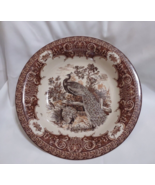Brown Peacock Transferware Bowl 12.5 Inches The Lion of Bohemia Thanksgi... - $103.21 CAD
