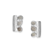3mm Natural Uncut Polki Diamond Stud Rhodium Plated Women&#39;s Earrings Gifts - £223.48 GBP
