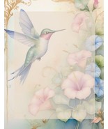 Hummingbirds Stationery  Set  - Watercolor Design - Writing Papers 50 Sh... - £25.84 GBP
