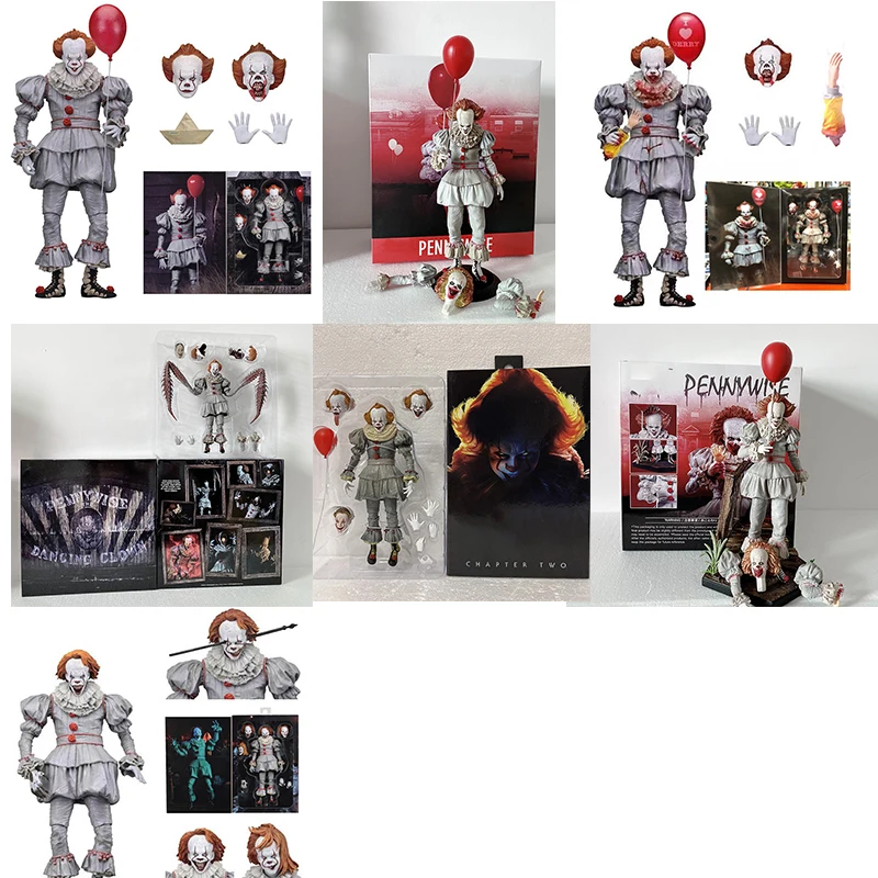 NECA Figure Pennywise Mask Dancing Clown Stephen king&#39;s Action Figure Model Toys - £30.29 GBP+