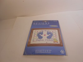 Baby Feet Cross stitch kit Designs for Needle footprints birth announcement - £4.70 GBP