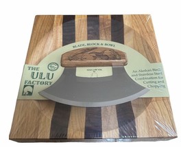 Alaskan Birch Ulu Knife with Bowl 8&quot; set Ocean Collage Orca Humpback Puffin - $1,296.06 MXN