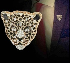 Stunning Vintage Look Gold plated Retro Leopard Celebrity Brooch Broach Pin Z14 - £17.21 GBP