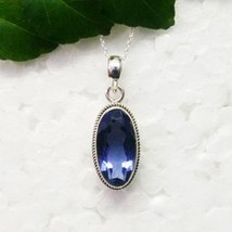 Silver Iolite Necklace 925 Sterling Handmade Jewelry Birthstone Necklace - $51.17