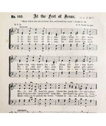 1883 Gospel Hymn At The Feet Of Jesus Sheet Music Victorian Religious AD... - $14.99