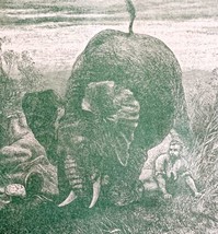 Charging Elephant Escape 1890 Wood Print Victorian Stanley In Africa DWAA2A - $49.99