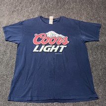 Coors Light Beer T Shirt Adult XL Blue Crew Fruit of The Loom Heavy Cotton - £14.60 GBP