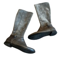 Attilio Giusti Leombruni AGL Grey Leather Suede Boots Tall Buckle Size 3... - $65.00