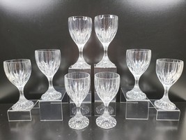 (8) Mikasa Park Lane Water Goblets Set 6 3/4&quot; Elegant Crystal Cut Hand Blown Lot - £139.57 GBP