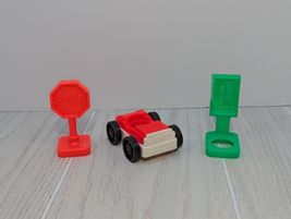 Fisher-Price Little People vintage red garage car village phone booth st... - $16.82
