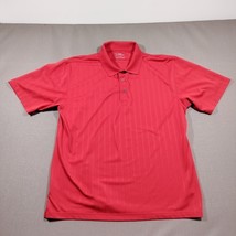 PGA Tour XL Mens Red Golf Polo Striped 100% Polyester Collared Short Sleeve - £10.50 GBP