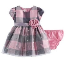Girls Dress Bloomers Easter 2 Pc Pink Plaid Bonnie Jean Toddler $56-sz 1... - $17.82