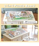 Tilting Jigsaw Puzzle Board for 1500 Pieces Rotating Portable 4 Drawers Cover