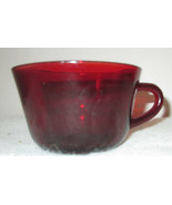 Cranberry Red Clear Glass Coffee or Tea Cup  - $13.42 CAD