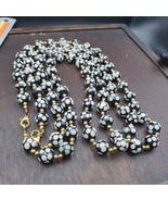 Filo di perline nere Skunk stile veneziano vintage a pois - $749.25 MXN