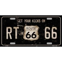 Route 66 Get Your Kick On Route 66 Metal Novelty License Plate - £7.06 GBP