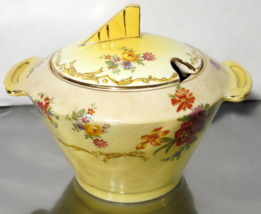 Royal Winton Grimwades Norman Pattern - Yellow Sugar Jar with Lid - $15.24