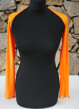 Tribal Dance Shrug Orange Short Shoulder Cover Up Arm Sleeves Sun Protection - £15.99 GBP