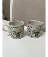 Villeroy &amp; Boch 1748 &quot;BASKET &quot; Coffee Cups Mugs 3&quot; Porcelain Set Of Two - $462.75 MXN