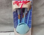 Vintage Mon Image Paris Presents Sea Shell Blue 6 Piece Makeup Brush Set - £15.22 GBP