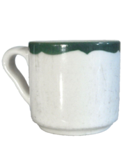 Vintage Syracuse China USA Green &amp; White Crest Wave Coffee Mug Cup 2-JJ - £16.34 GBP