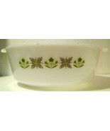 Anchor Hocking Fire King 3 Qt. #439 Round Casserole Bowl White w/Floral ... - $12.00