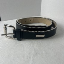 Steve Madden Black Belt Silver Edging  36” Silver Color Buckle - $13.93