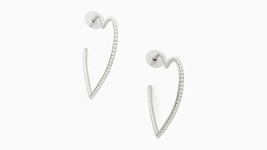 Kate Spade Shining Spade Heart Hoops Earrings Silver Pearl  - £43.60 GBP