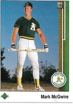 Baseball Card- Mark McGwire 1989 Upper Deck #300 Oaklnad Athletics - $2.00