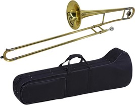 Alto Trombone Brass Gold Lacquer Bb Tone B Flat Wind Instrument With Cup... - £178.54 GBP