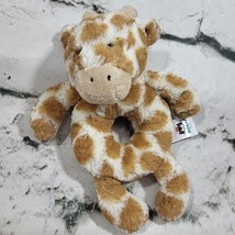 Jellycat Bashful Giraffe Ring Rattle Plush Baby Crib Toy Soft Stuffed Sensory - $14.84