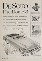1952 Print Ad The DeSoto Fire Dome 8 with 160 Horsepower V-8 Convertible - £16.15 GBP