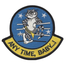 4.5&quot; Navy F-14D Tomcat Any Time Baby Embroidered Patch - £28.03 GBP