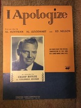 &quot;I Apologize&quot; by Al. Hoffman, Al. Goodhart and Ed. Nelson 1931 Sheet Music - £55.20 GBP