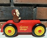 Curious George Schylling Rowley Red Wooden Rolling 6” Toy Car Collectible - $7.91
