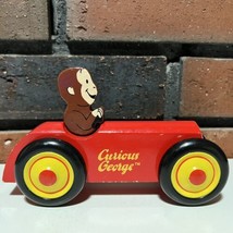 Curious George Schylling Rowley Red Wooden Rolling 6” Toy Car Collectible - £6.17 GBP