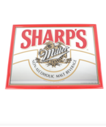 Vintage 90s Miller Brewing Co Sharp&#39;s Malt Beverage Beer Mirrored Sign M... - $98.95