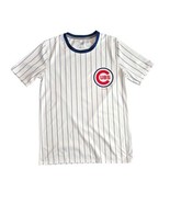 CHICAGO CUBS PINSTRIPE BASEBALL COOPERSTOWN COLLECTION SHIRT Women&#39;s Sz ... - £11.20 GBP