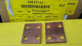 1.75" x 2.3" x.25" copper buss bar 2 PC LOT New - $9.79