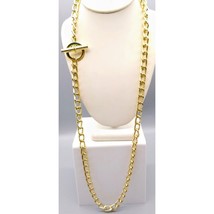 Vintage Curb Link Eloxal Chain Belt or Necklace with Gold Tone Toggle Clasp - £25.52 GBP