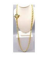 Vintage Curb Link Eloxal Chain Belt or Necklace with Gold Tone Toggle Clasp