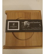 Gibson Home 5 Piece Natural Trends Bamboo Coaster Set Brand New - £15.73 GBP