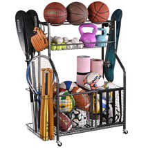 Garage Sports Equipment Organizer, Ball Storage Garage Large Capacity, S... - £148.48 GBP