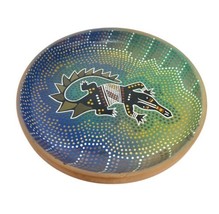 Australian Signed Aboriginal Plate Dish Terracotta Clay Hand Painted Cro... - $29.99