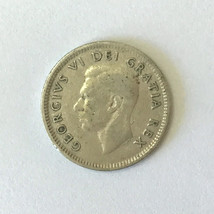 1951  Canadian 10 cent coin CANADA silver DIME King George VI ⛵ 71 years old - £4.68 GBP